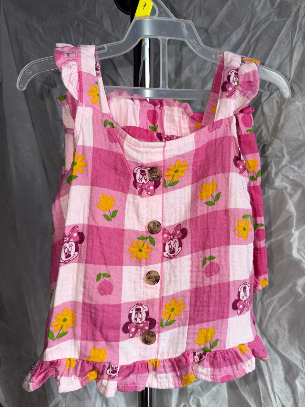 Girls' Minnie Mouse Pink Checkered 2-piece